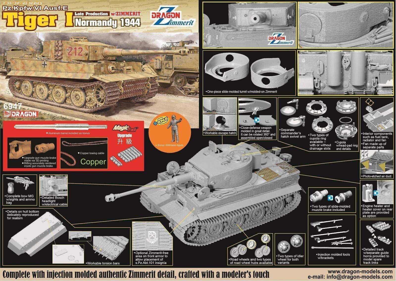 Pz.Kpfw.VI Ausf.E Tiger I Late Production w/Zimmerit (Normandy 1944) + Tiger Ace – Image 2
