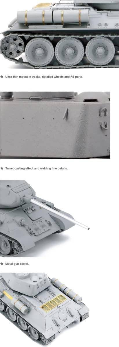 T-34/85, Composite Turret, 112 Plant w/5 Resin Figures, Metal Gun Barrel, Workable Tracks – Image 6