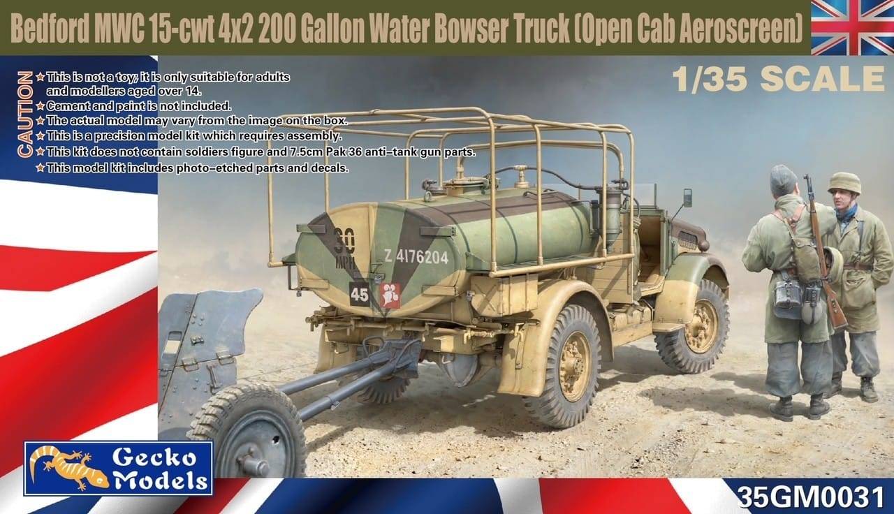 Bedford MWC 15-cwt 4x2 200 Gallon Water Bowser Truck (Open Cab Aeroscreen)