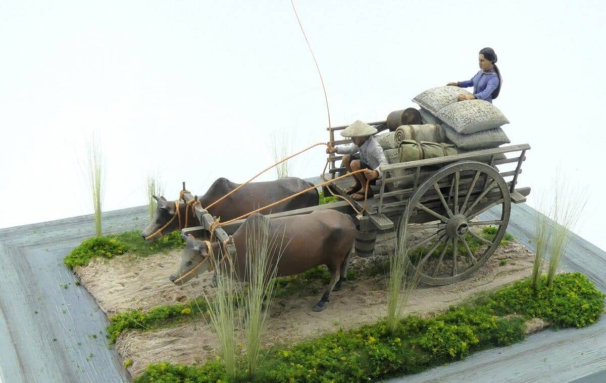 60's-70's Vietnamese Farmer Cattle Cart – Image 8