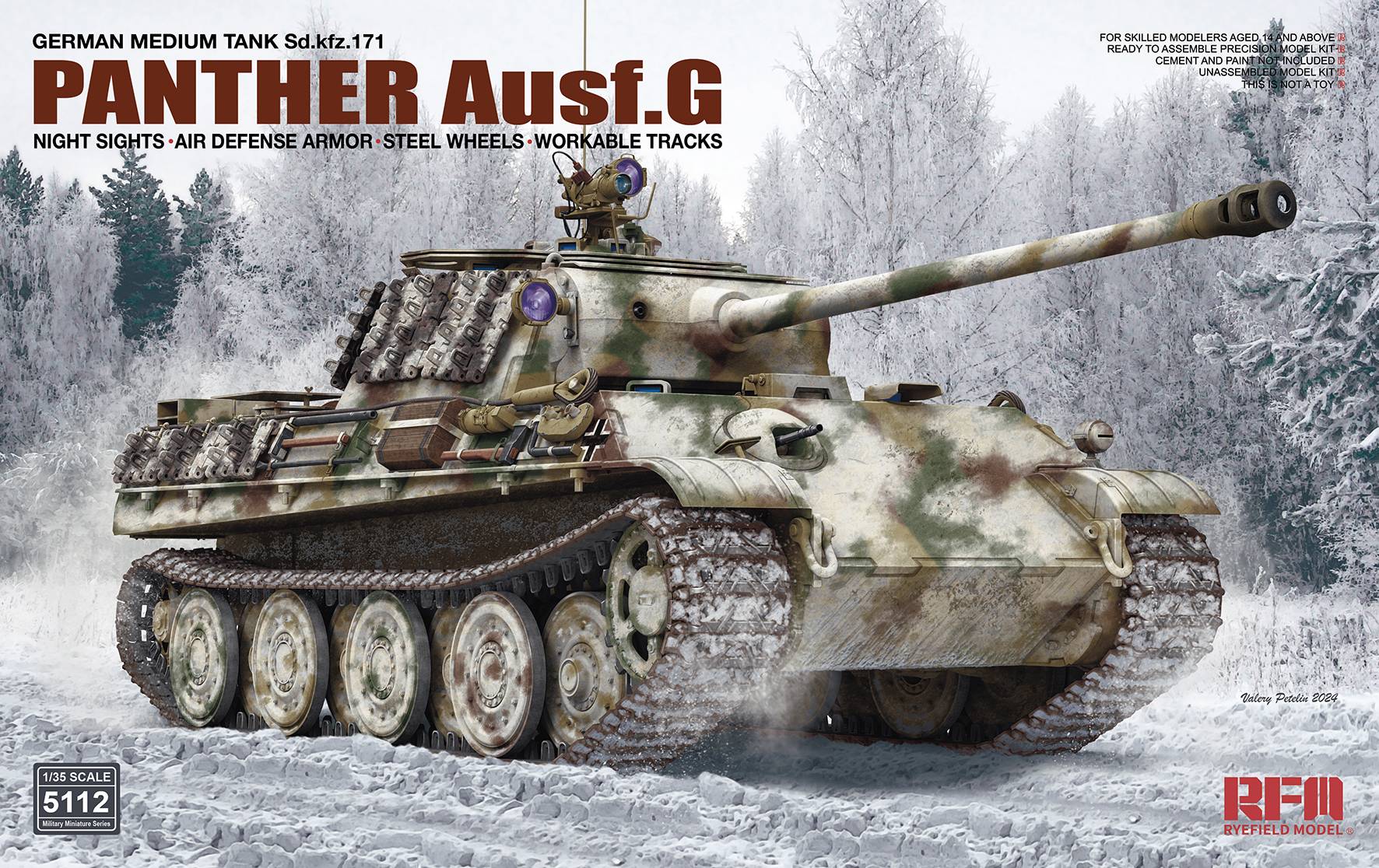 Sd.Kfz.171 Panther G w/Night Sights and Air Defense Armor & Steel Wheel