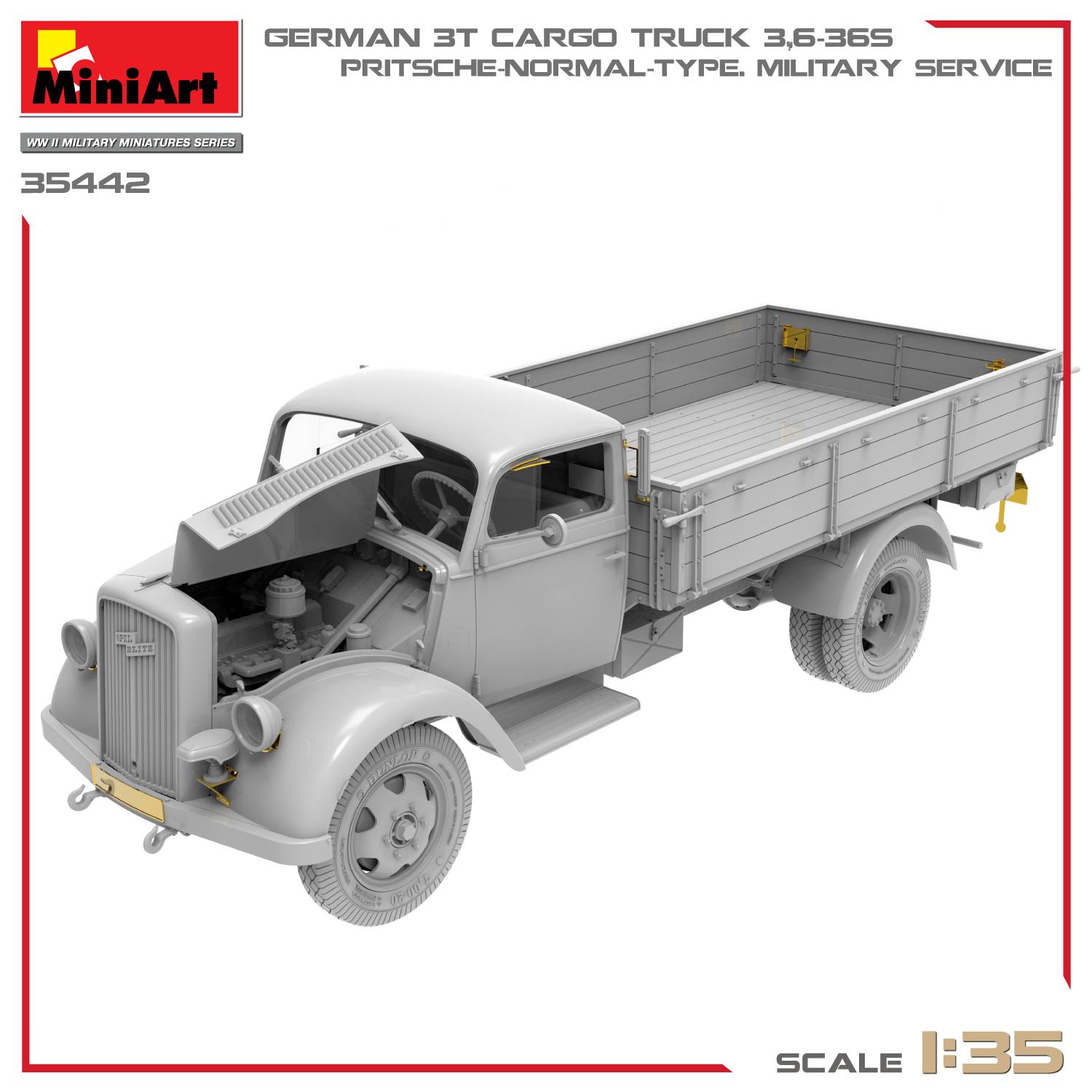 GERMAN 3T CARGO TRUCK 3,6-36S. PRITSCHE-NORMAL-TYPE. MILITARY SERVICE – Image 13