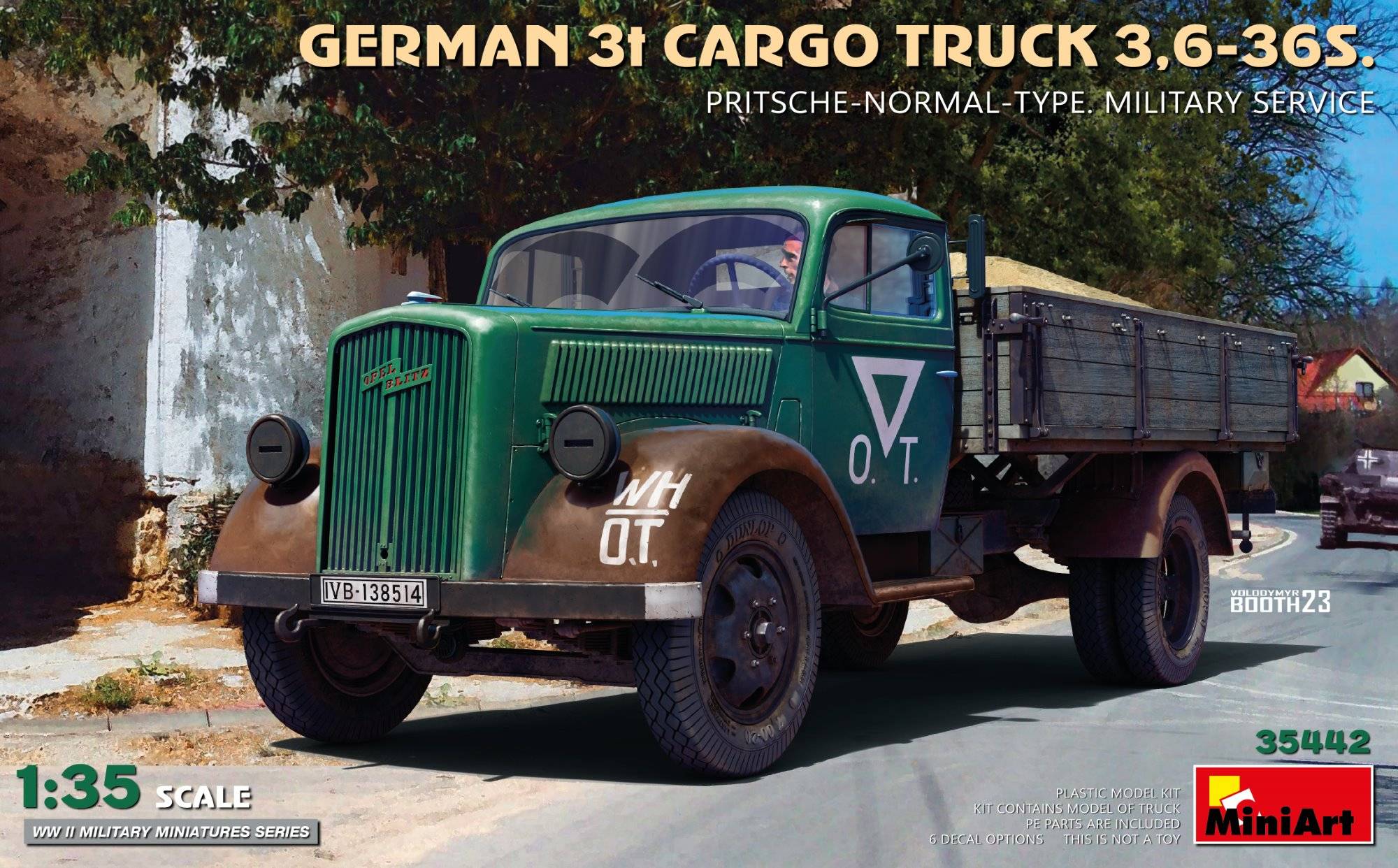 GERMAN 3T CARGO TRUCK 3,6-36S. PRITSCHE-NORMAL-TYPE. MILITARY SERVICE