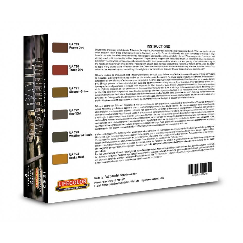 WEATHERING OF TRAINS 6x 22ml acrylic colours – Image 2