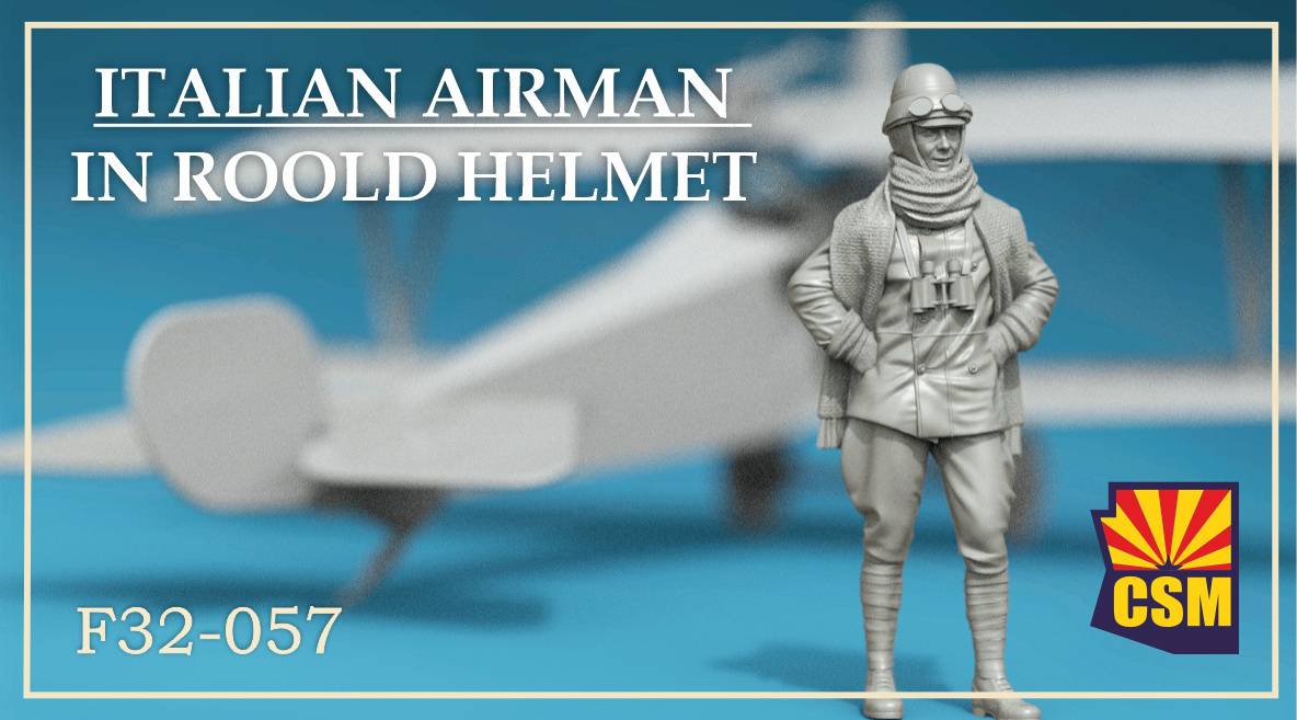 Italian Airman in Roold crash helmet