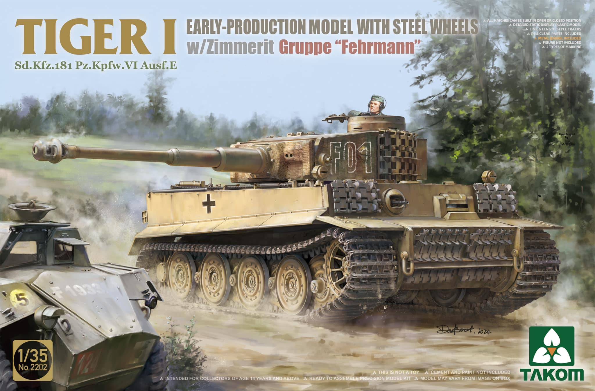 Tiger I Early Production with Steel Wheels w/zimmerit Sd.Kfz. 181 Pz.Kpfw. VI Ausf. E Gruppe "Fehrmann"