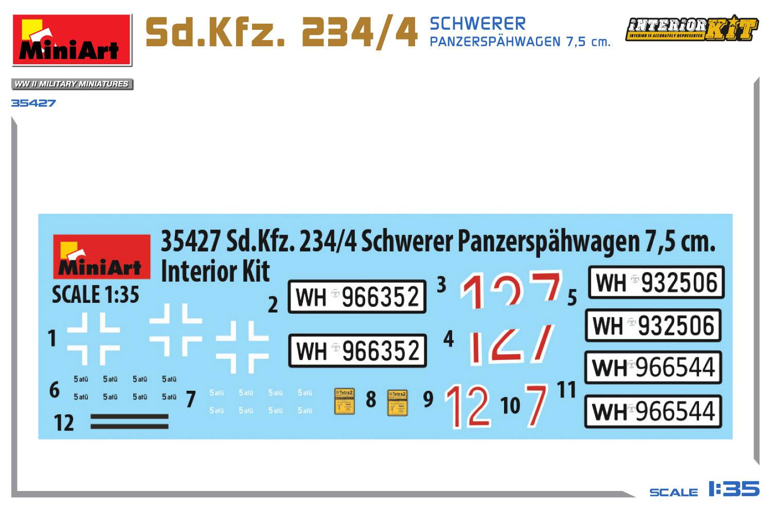 Sd.Kfz. 234/4 SCHWERER PANZERSPÄHWAGEN 7,5 cm. INTERIOR KIT – Image 2