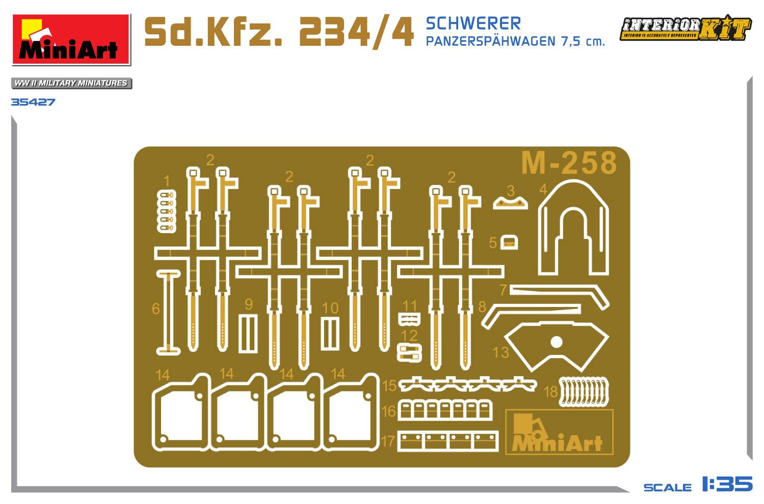 Sd.Kfz. 234/4 SCHWERER PANZERSPÄHWAGEN 7,5 cm. INTERIOR KIT – Image 3