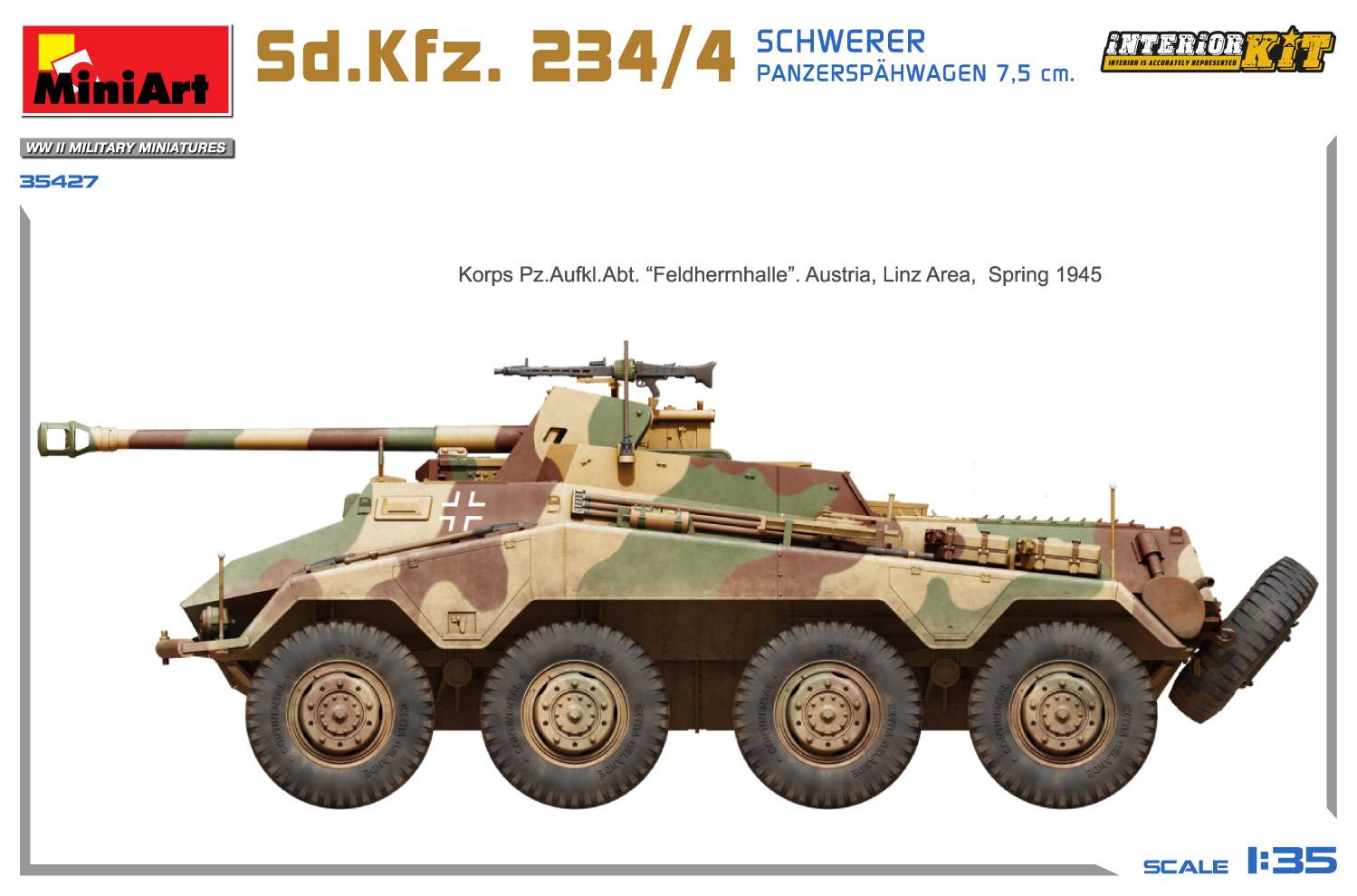 Sd.Kfz. 234/4 SCHWERER PANZERSPÄHWAGEN 7,5 cm. INTERIOR KIT – Image 4