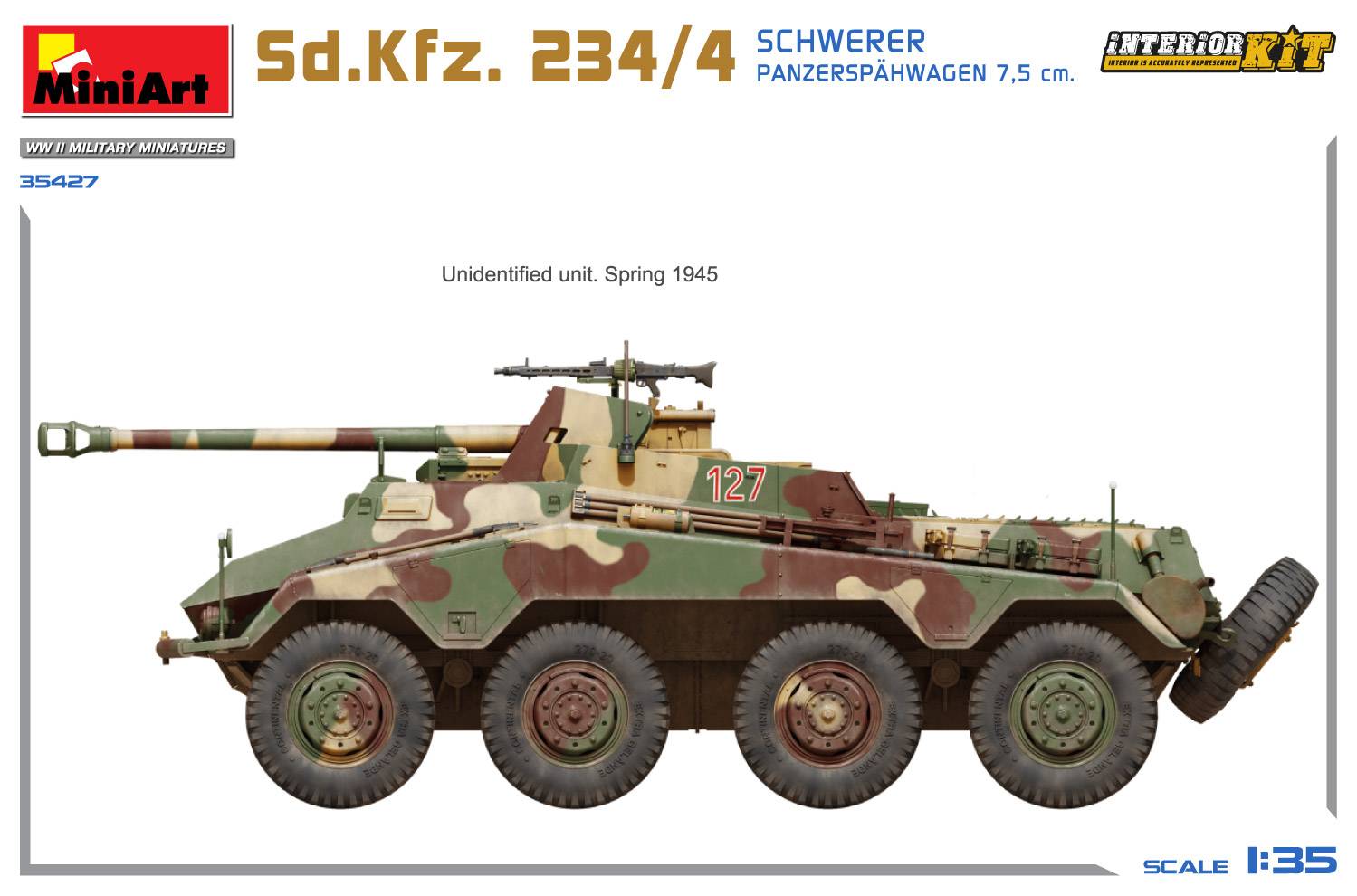 Sd.Kfz. 234/4 SCHWERER PANZERSPÄHWAGEN 7,5 cm. INTERIOR KIT – Image 5