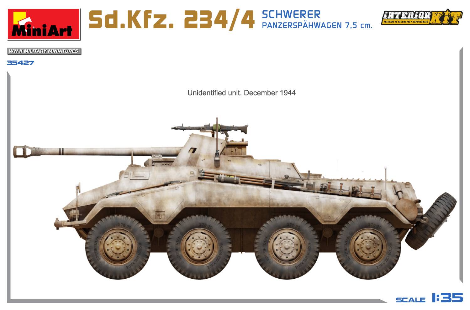 Sd.Kfz. 234/4 SCHWERER PANZERSPÄHWAGEN 7,5 cm. INTERIOR KIT – Image 6