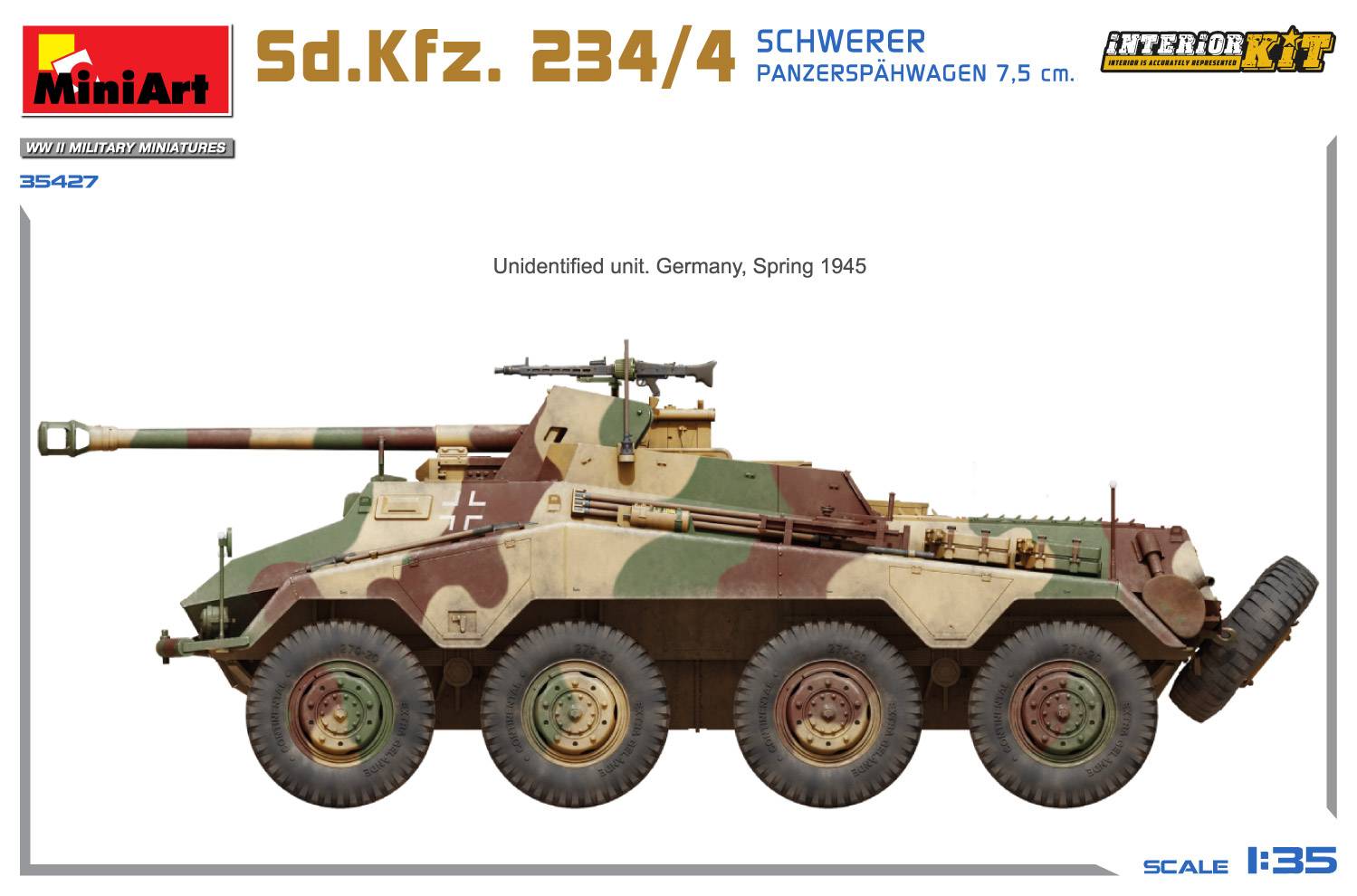 Sd.Kfz. 234/4 SCHWERER PANZERSPÄHWAGEN 7,5 cm. INTERIOR KIT – Image 7