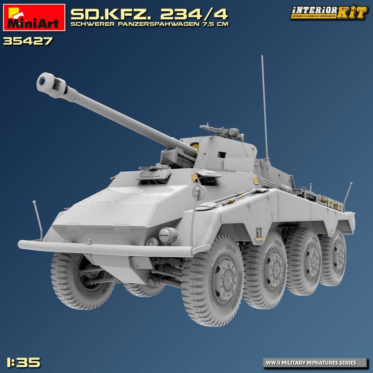 Sd.Kfz. 234/4 SCHWERER PANZERSPÄHWAGEN 7,5 cm. INTERIOR KIT – Image 11