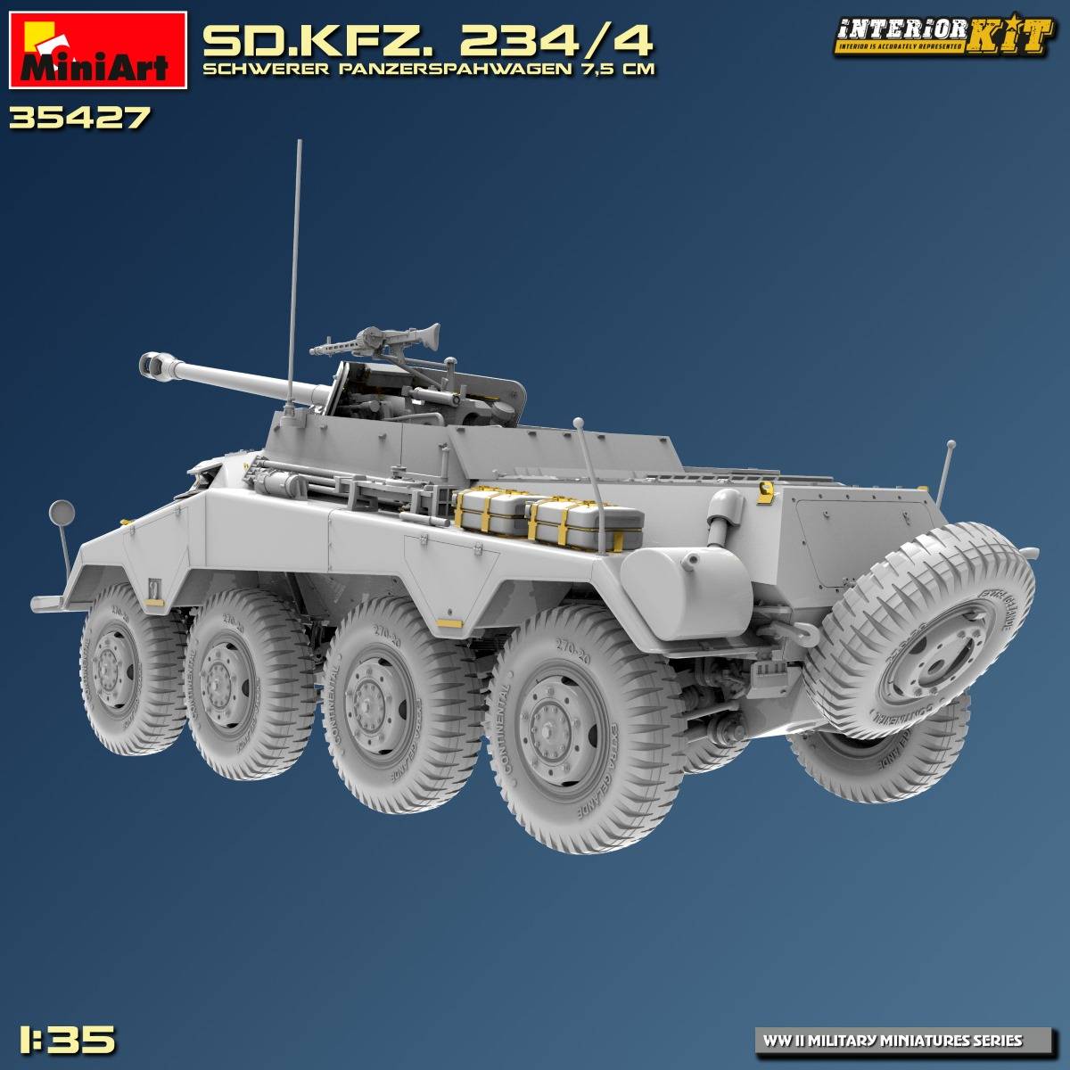 Sd.Kfz. 234/4 SCHWERER PANZERSPÄHWAGEN 7,5 cm. INTERIOR KIT – Image 12