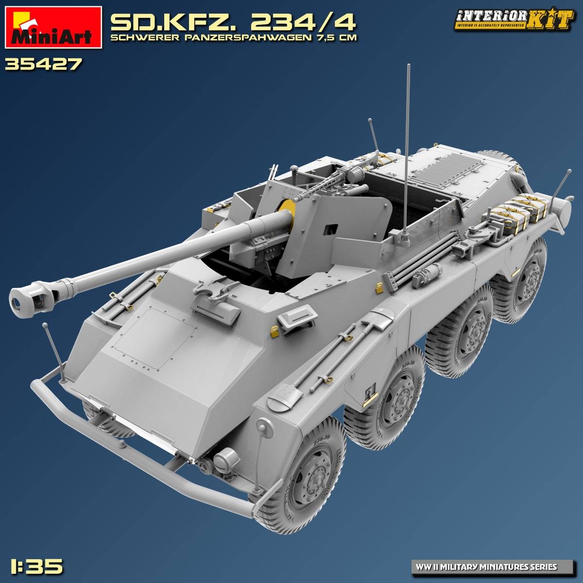 Sd.Kfz. 234/4 SCHWERER PANZERSPÄHWAGEN 7,5 cm. INTERIOR KIT – Image 13