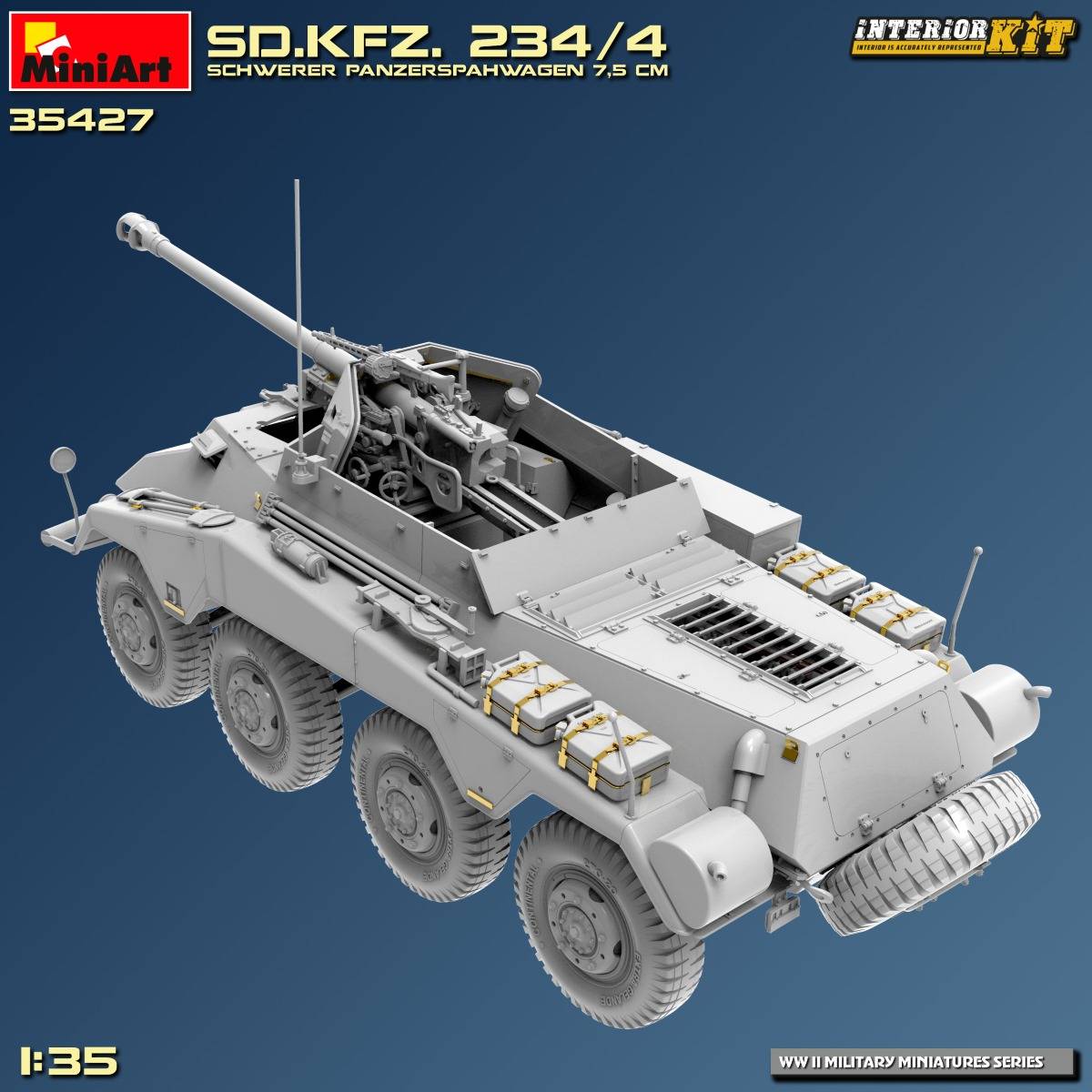 Sd.Kfz. 234/4 SCHWERER PANZERSPÄHWAGEN 7,5 cm. INTERIOR KIT – Image 14