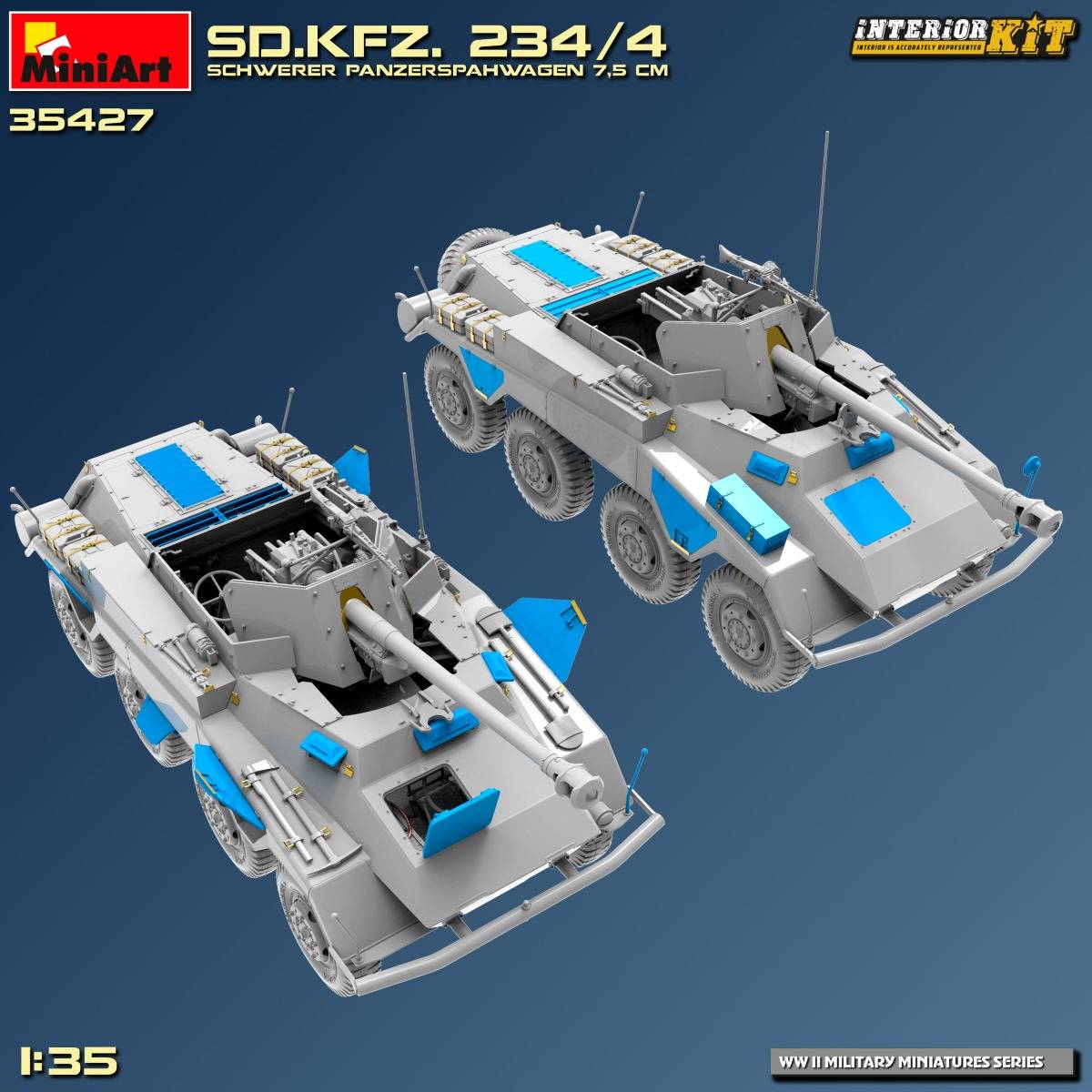 Sd.Kfz. 234/4 SCHWERER PANZERSPÄHWAGEN 7,5 cm. INTERIOR KIT – Image 15
