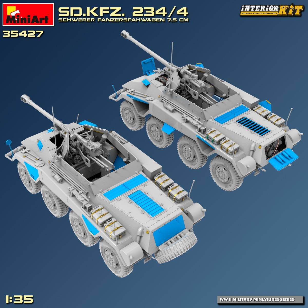 Sd.Kfz. 234/4 SCHWERER PANZERSPÄHWAGEN 7,5 cm. INTERIOR KIT – Image 16