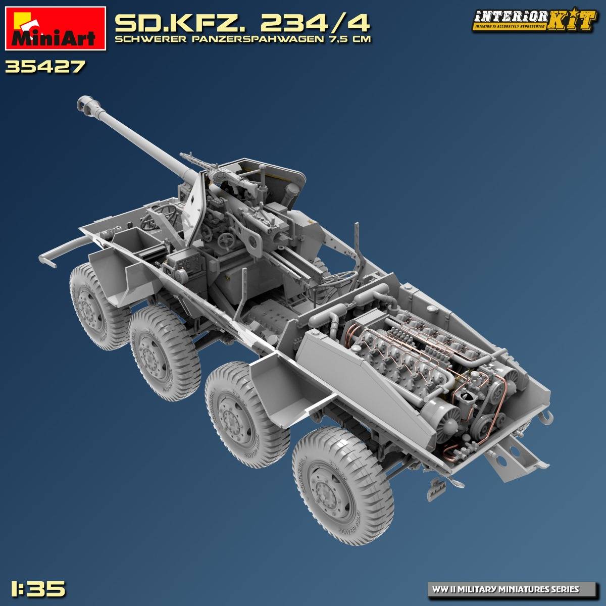 Sd.Kfz. 234/4 SCHWERER PANZERSPÄHWAGEN 7,5 cm. INTERIOR KIT – Image 18