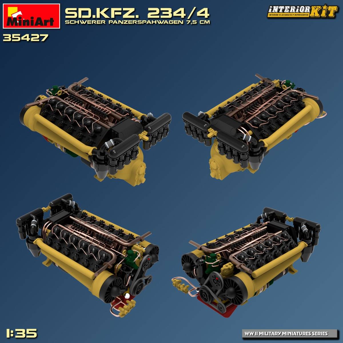 Sd.Kfz. 234/4 SCHWERER PANZERSPÄHWAGEN 7,5 cm. INTERIOR KIT – Image 20