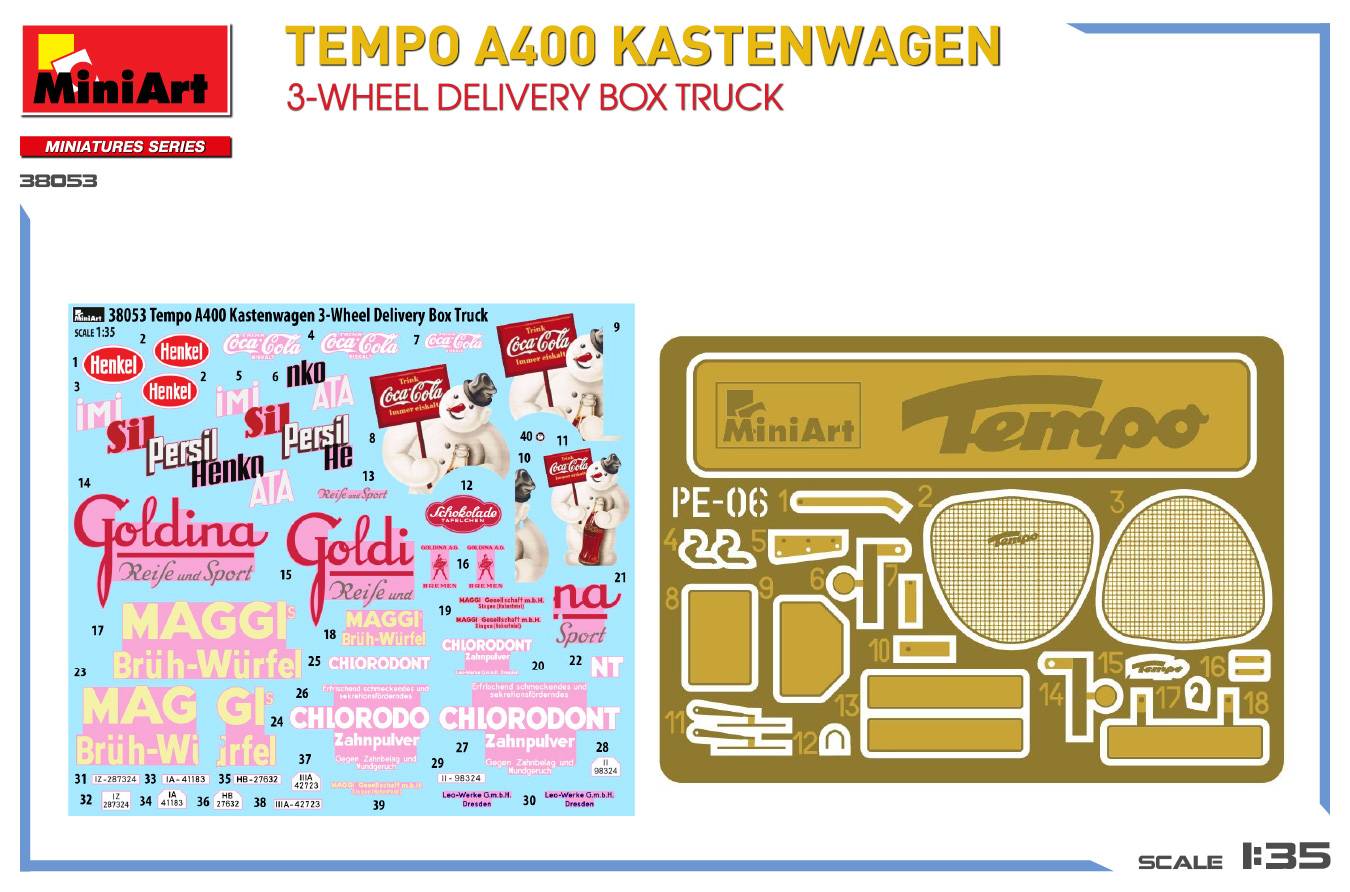 TEMPO A400 KASTENWAGEN 3-WHEEL DELIVERY BOX TRUCK – Image 2