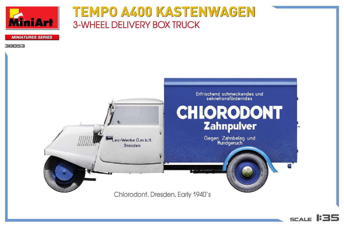 TEMPO A400 KASTENWAGEN 3-WHEEL DELIVERY BOX TRUCK – Image 4