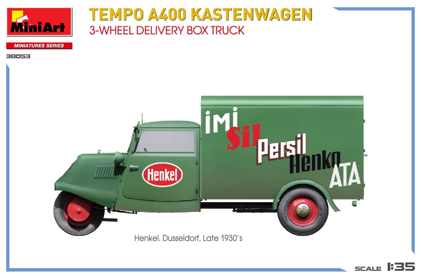TEMPO A400 KASTENWAGEN 3-WHEEL DELIVERY BOX TRUCK – Image 5