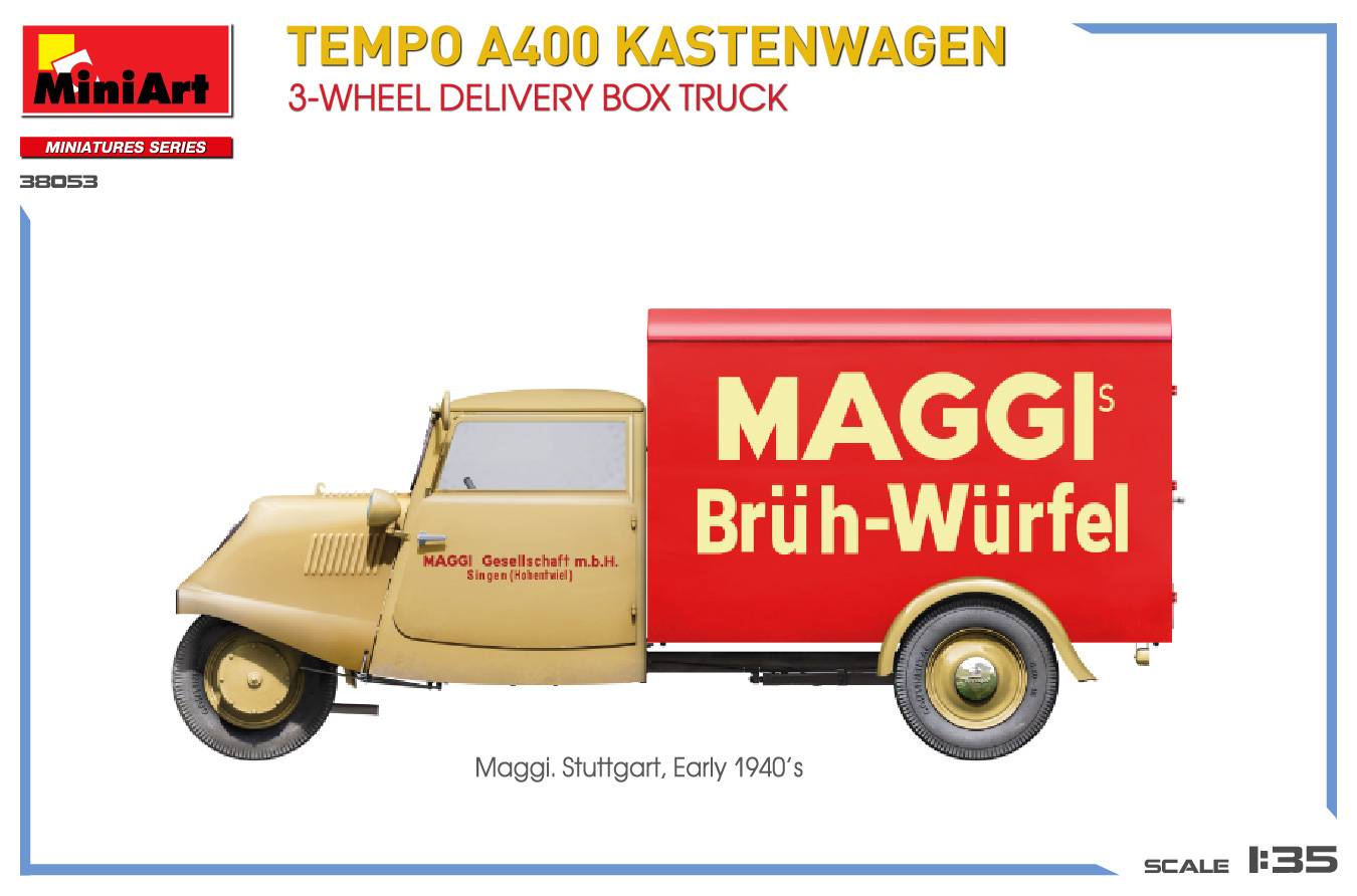 TEMPO A400 KASTENWAGEN 3-WHEEL DELIVERY BOX TRUCK – Image 7