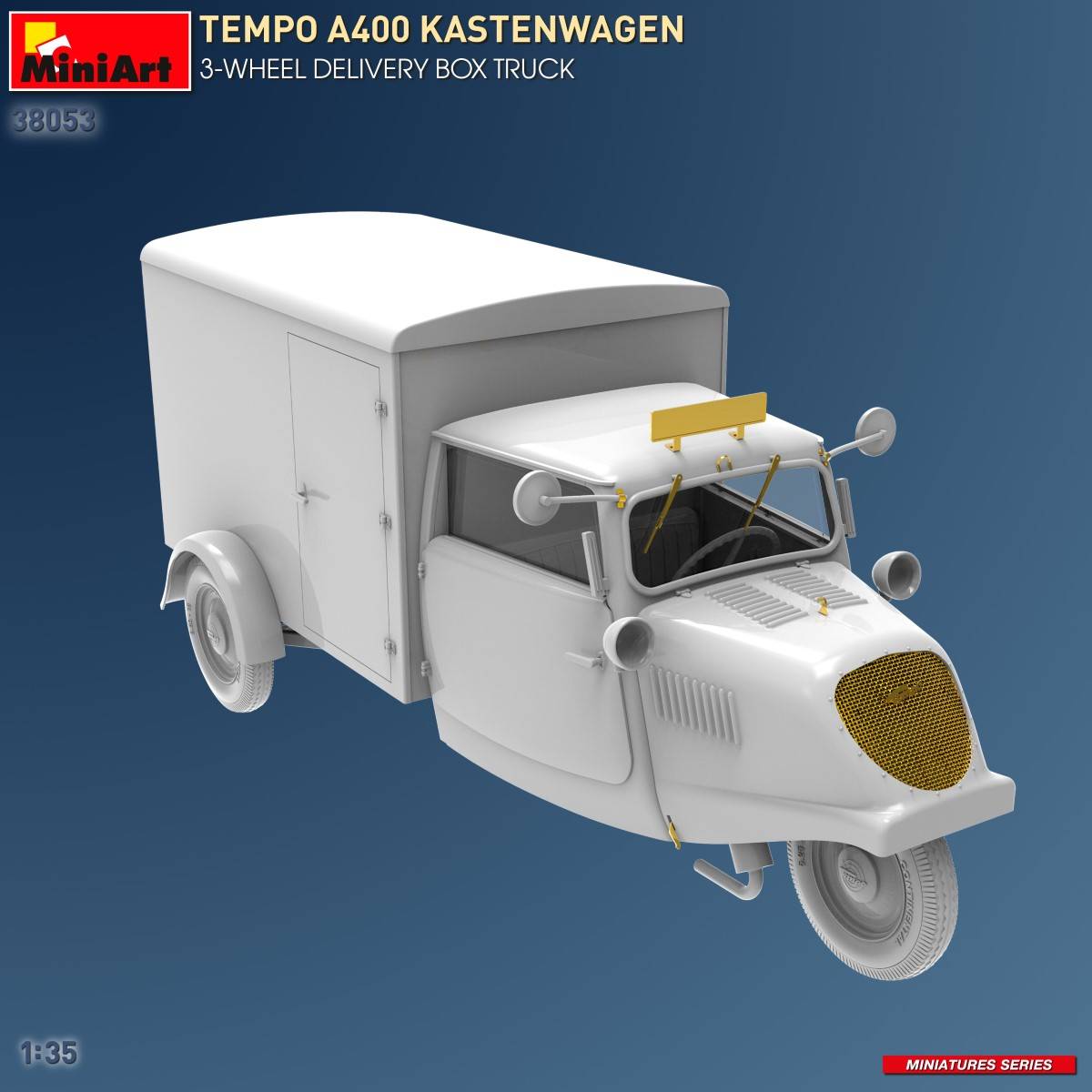 TEMPO A400 KASTENWAGEN 3-WHEEL DELIVERY BOX TRUCK – Image 8