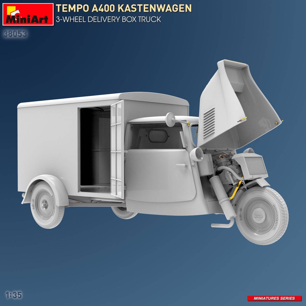 TEMPO A400 KASTENWAGEN 3-WHEEL DELIVERY BOX TRUCK – Image 10