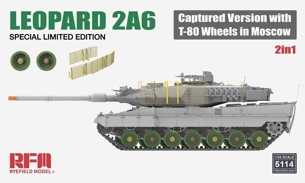 Leopard 2A6 Captured Version with T-80 Wheels in Moscow
