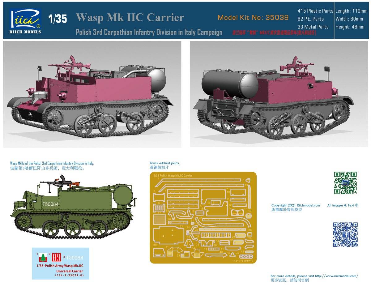 Wasp Mk.IIC Flame Throwing Universal Carrier Polish 3rd Carpathian Infantry Division in Italy Campaign – Image 2