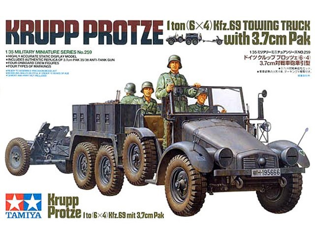 Krupp Protze 1 ton (6x4) Kfz. 69 Towing Truck with 3.7cm Pak