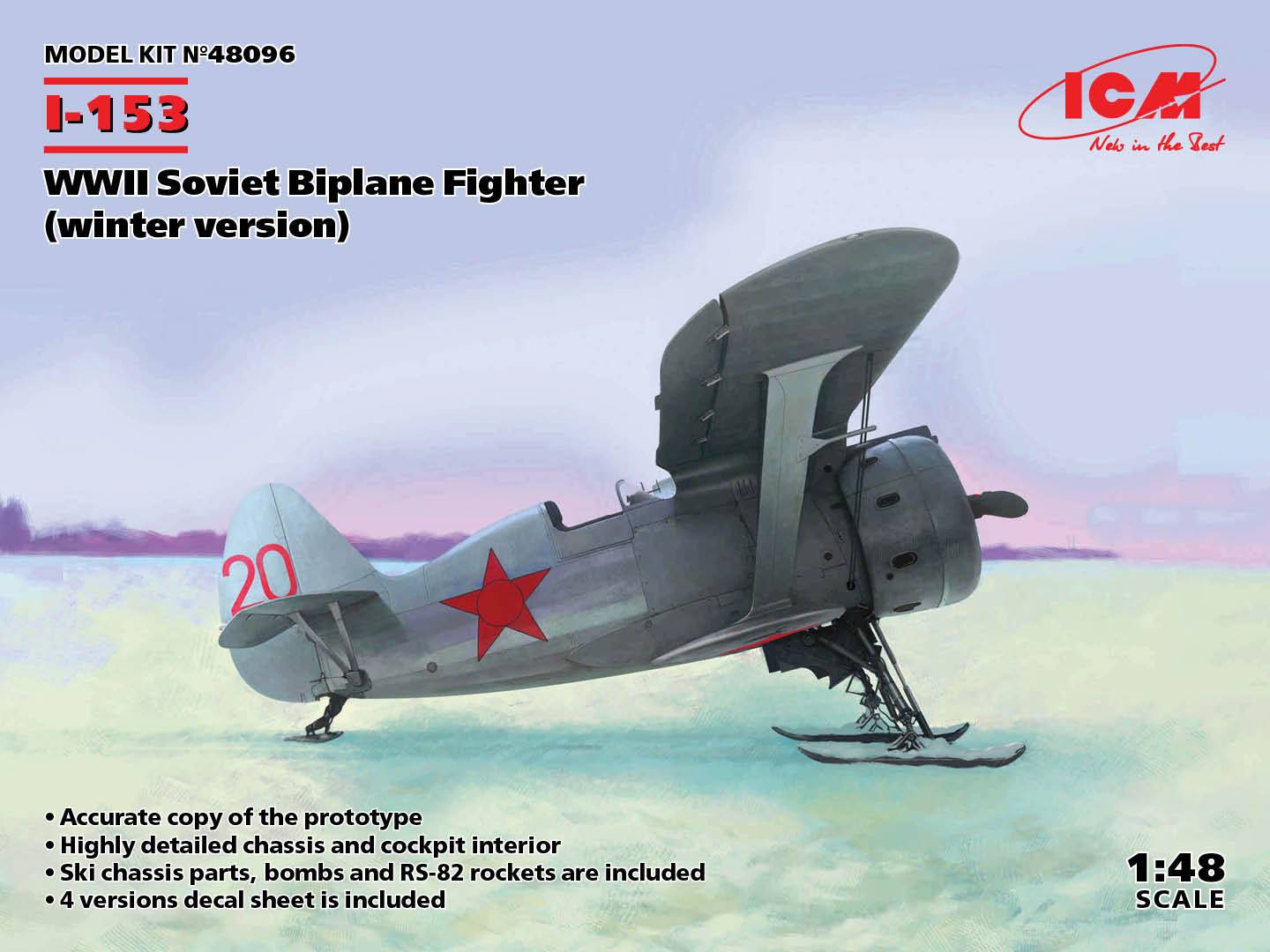 I-153 (winter version) WWII Soviet Biplane Fighter