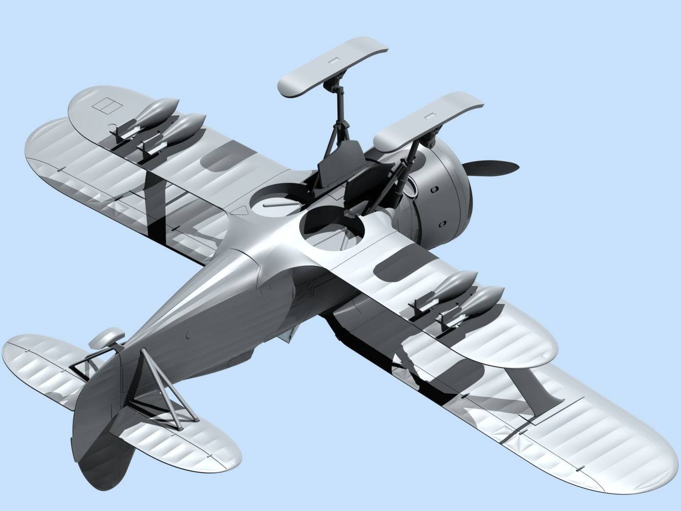 I-153 (winter version) WWII Soviet Biplane Fighter – Image 12