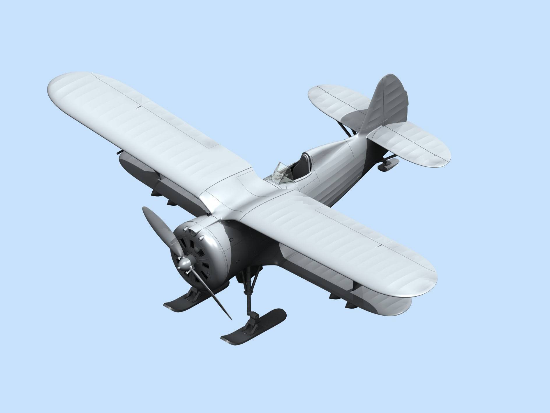 I-153 (winter version) WWII Soviet Biplane Fighter – Image 14