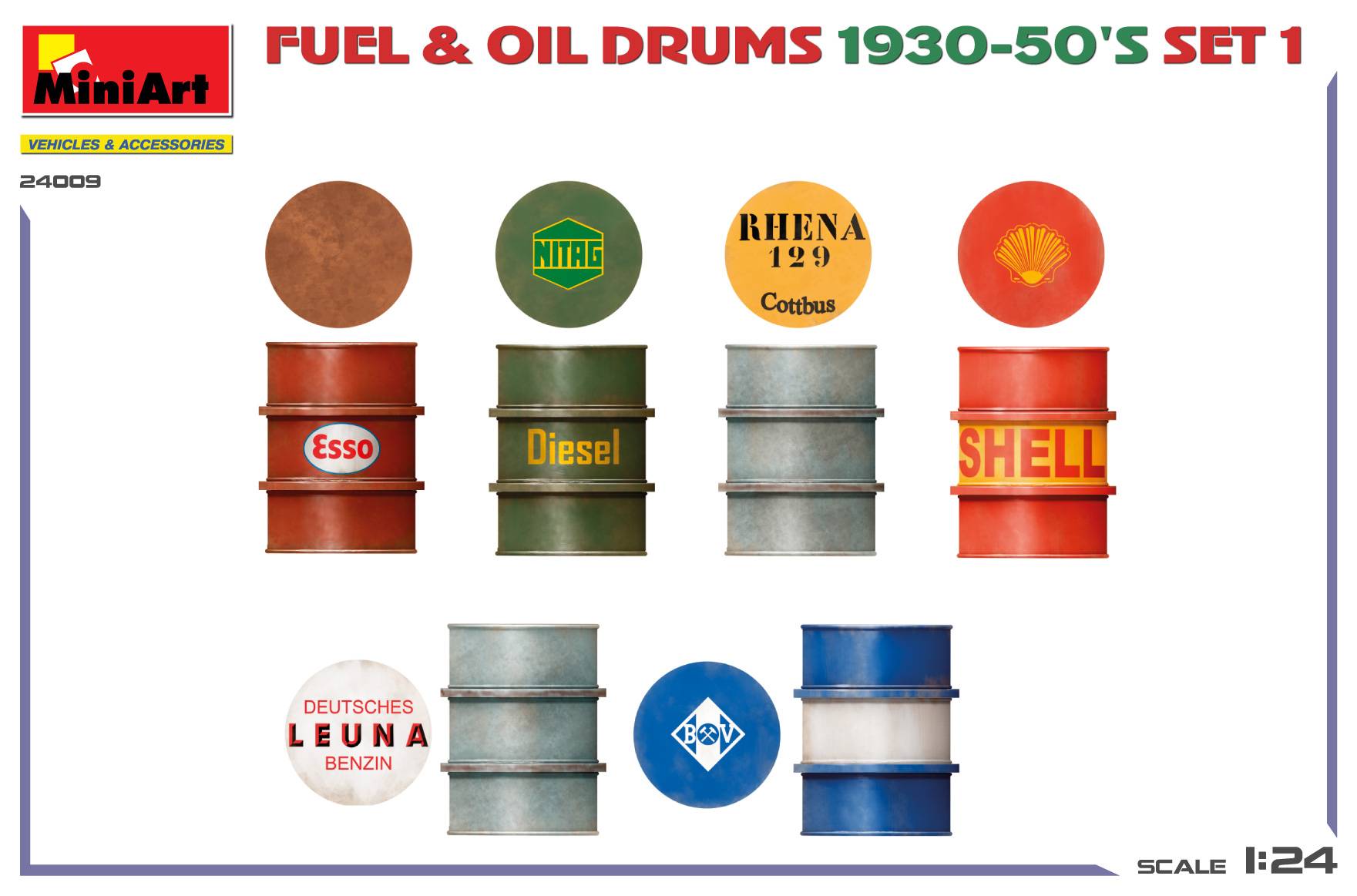 FUEL & OIL DRUMS 1930-50’S SET 1. GERMAN TYPE – Image 4