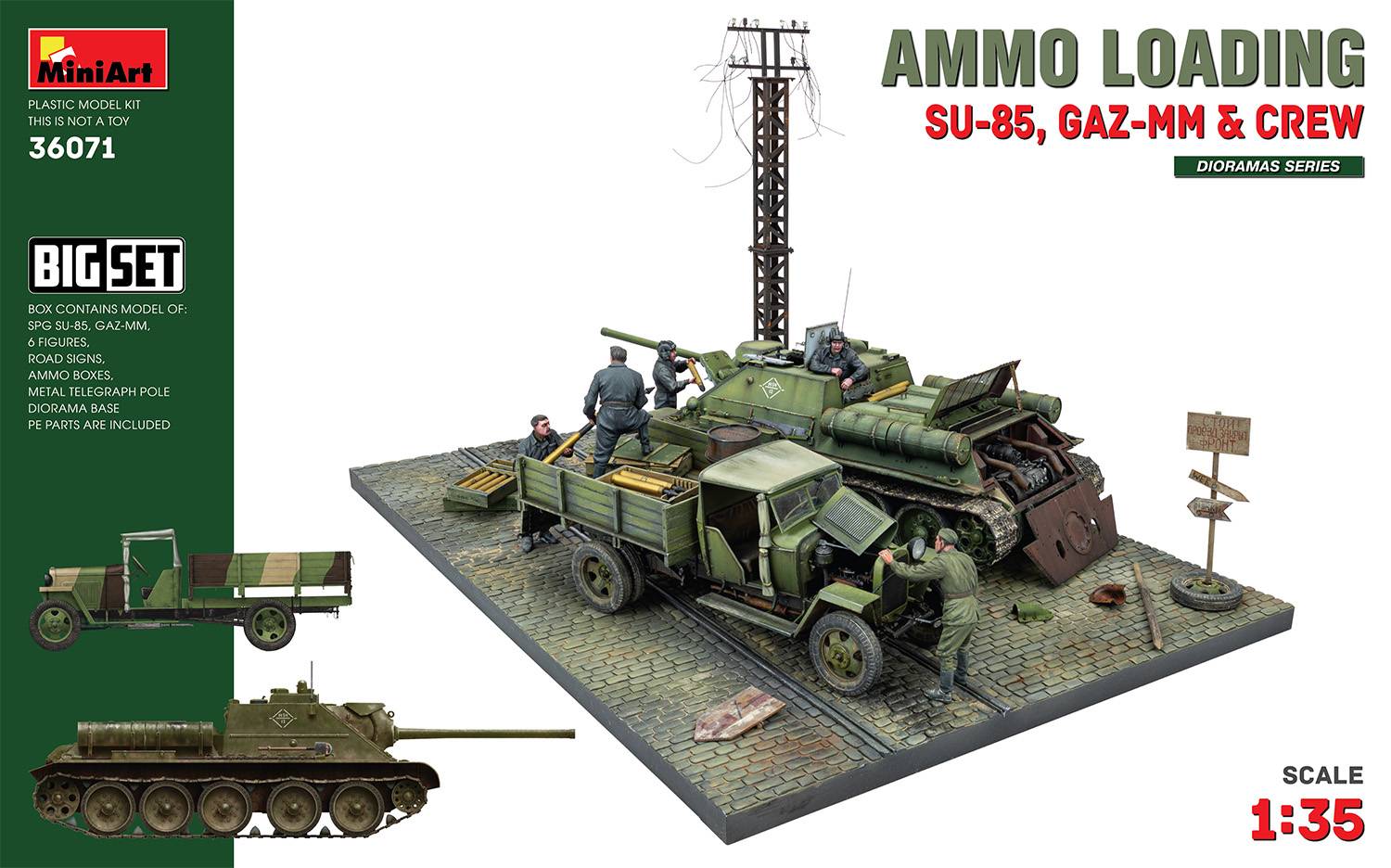 AMMO LOADING. SU-85, GAZ-MM & CREW. BIG SET