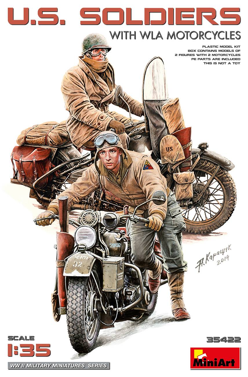 U.S. SOLDIERS WITH WLA MOTORCYCLES