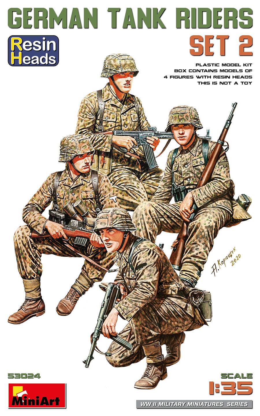 GERMAN TANK RIDERS SET 2. RESIN HEADS
