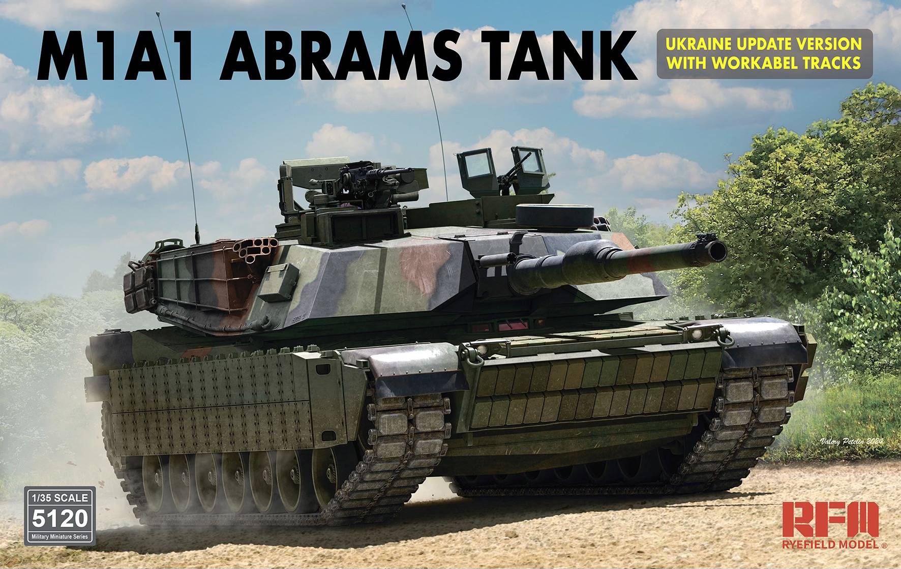 M1A1 ABRAMS TANK UKRAINE UPDATE VERSION WITH WORKABEL TRACKS