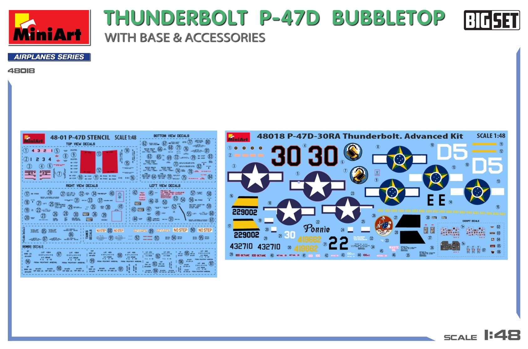THUNDERBOLT P-47D BUBBLETOP WITH BASE & ACCESSORIES. BIG SET – Image 2