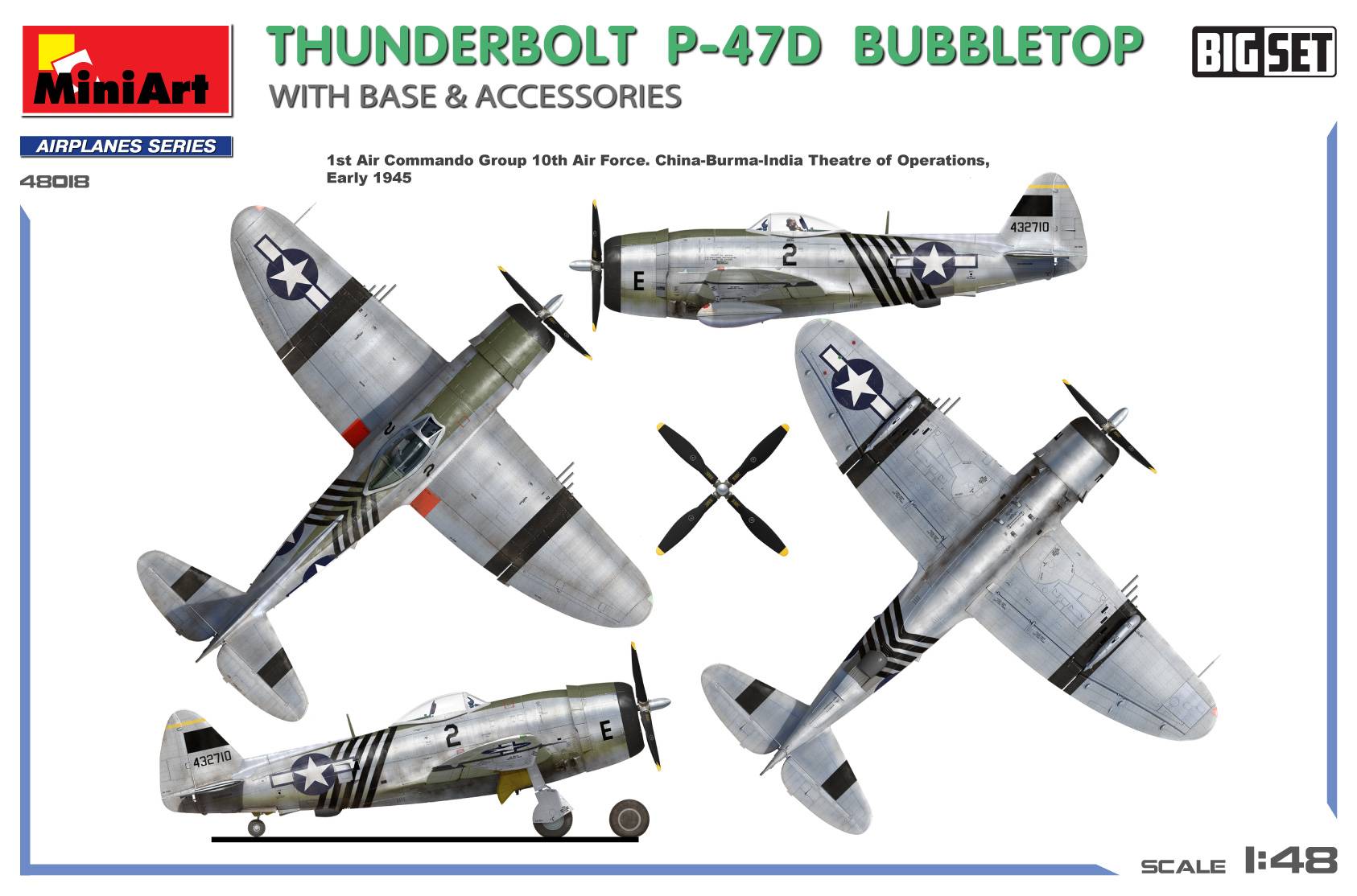 THUNDERBOLT P-47D BUBBLETOP WITH BASE & ACCESSORIES. BIG SET – Image 5