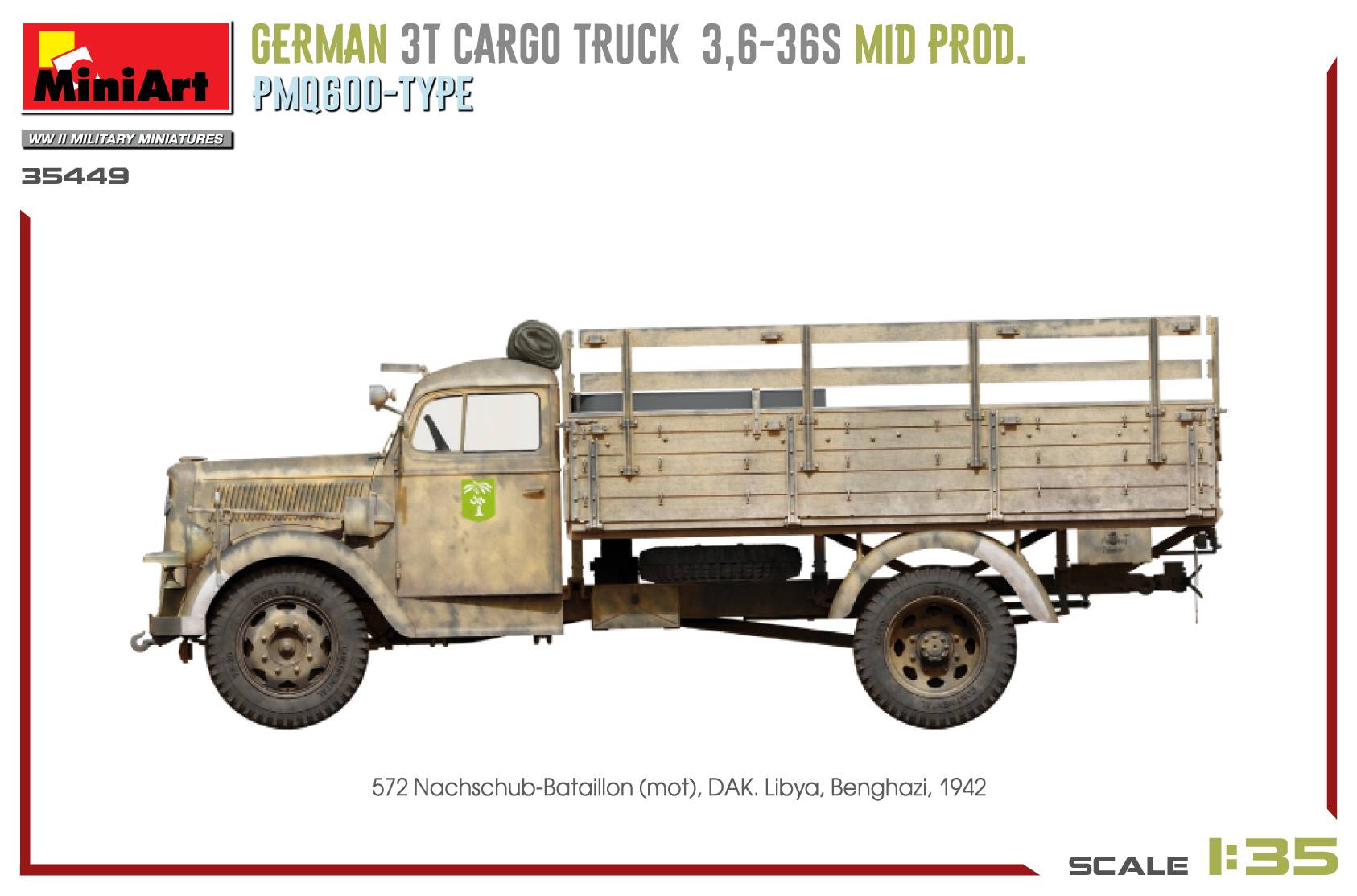 GERMAN 3T CARGO TRUCK 3,6-36S MID PROD. PMQ600-TYPE – Image 4