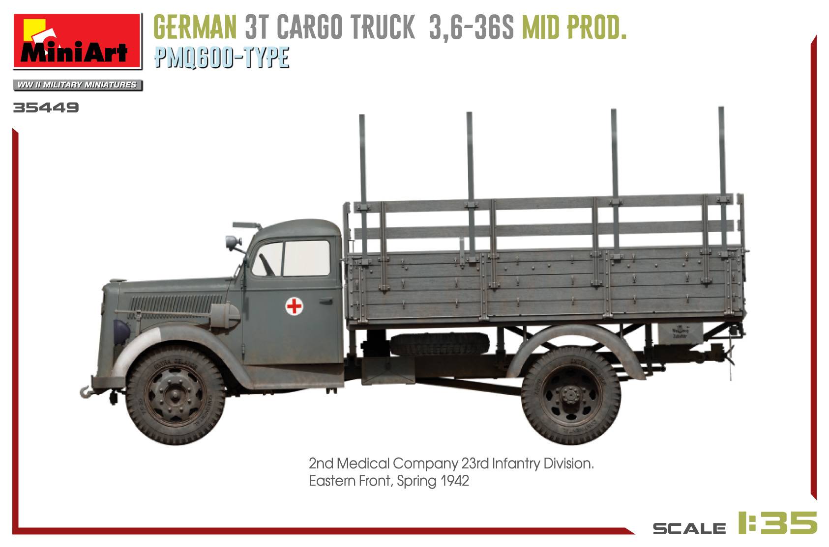 GERMAN 3T CARGO TRUCK 3,6-36S MID PROD. PMQ600-TYPE – Image 5