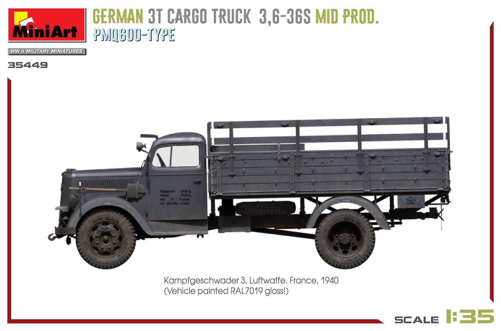 GERMAN 3T CARGO TRUCK 3,6-36S MID PROD. PMQ600-TYPE – Image 6