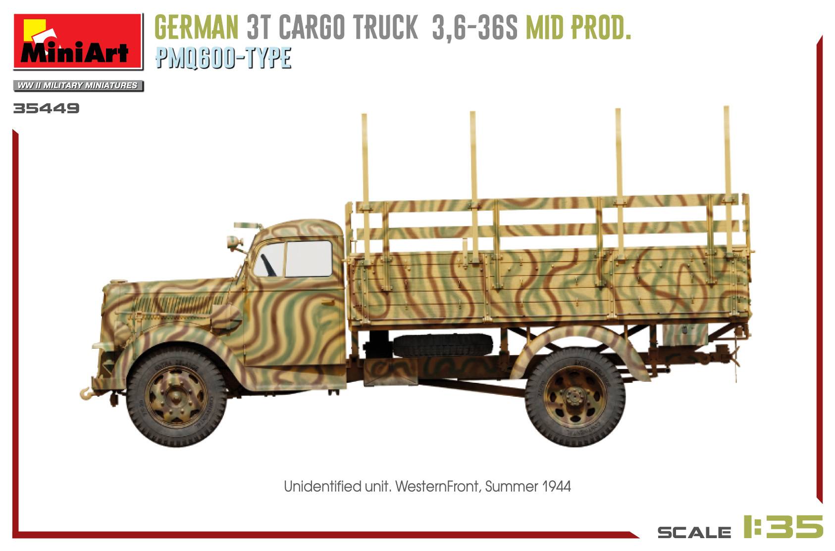 GERMAN 3T CARGO TRUCK 3,6-36S MID PROD. PMQ600-TYPE – Image 7