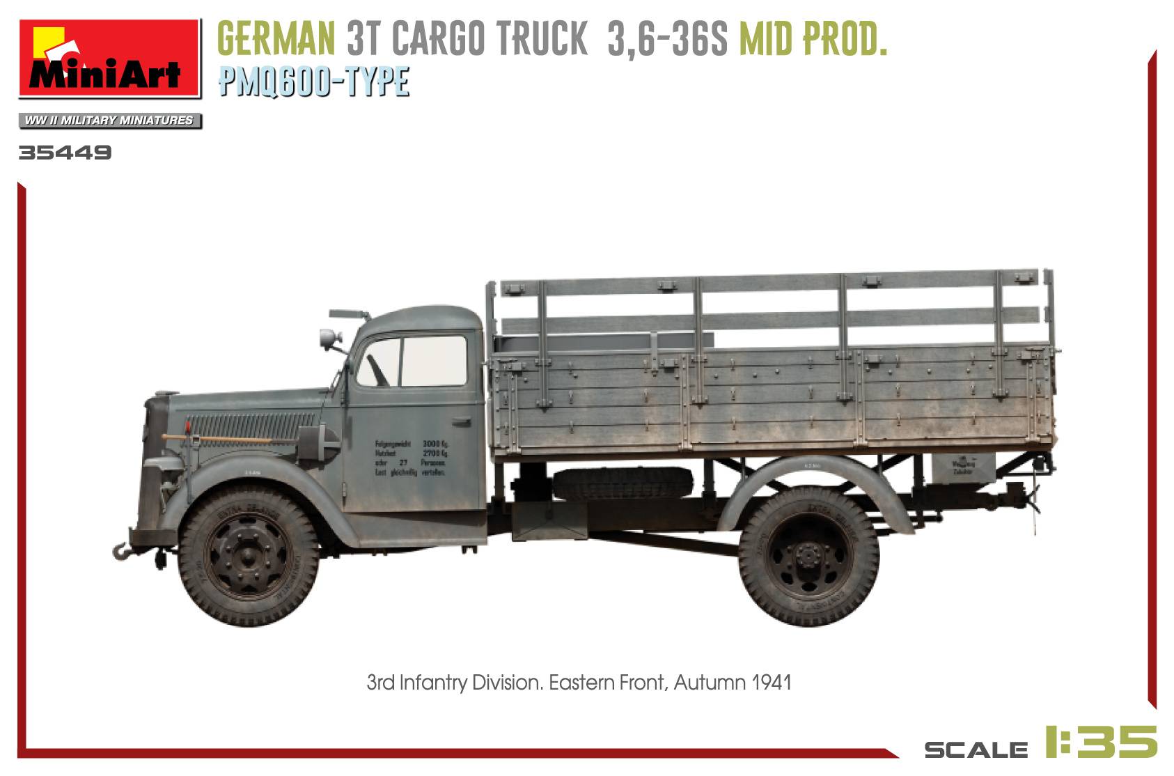 GERMAN 3T CARGO TRUCK 3,6-36S MID PROD. PMQ600-TYPE – Image 8