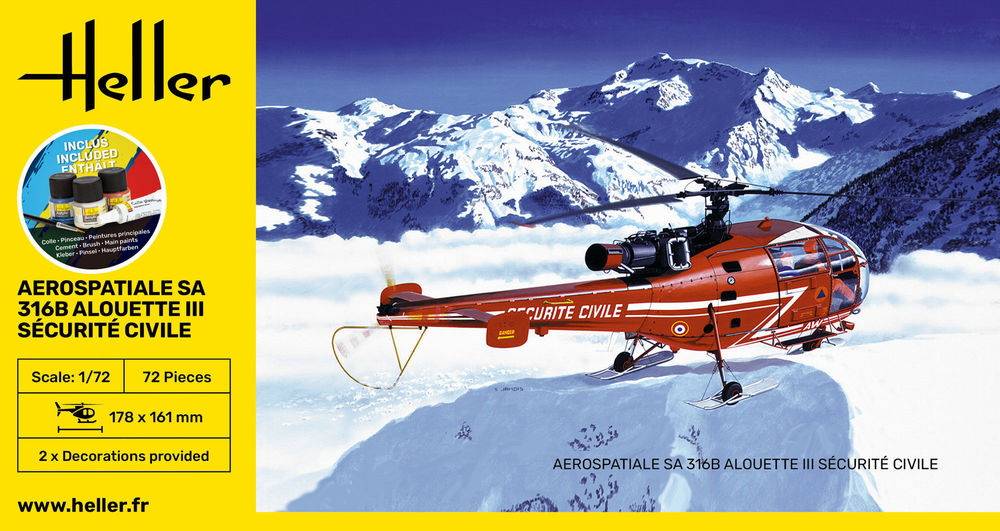 STARTER KIT Aérospatiale SA 316B Alouette III Sécurité Civile