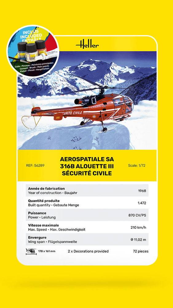 STARTER KIT Aérospatiale SA 316B Alouette III Sécurité Civile – Image 4